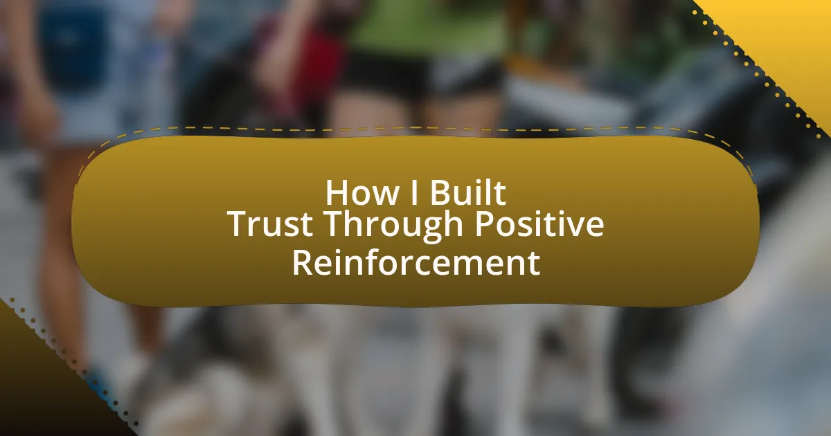 How I Built Trust Through Positive Reinforcement