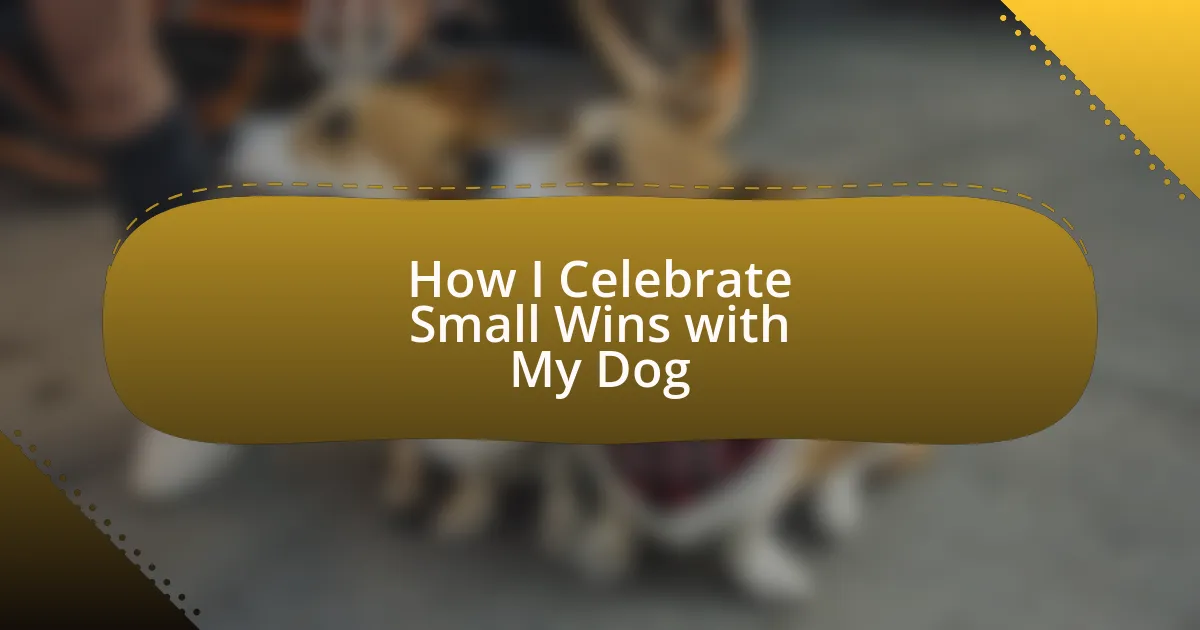 How I Celebrate Small Wins with My Dog