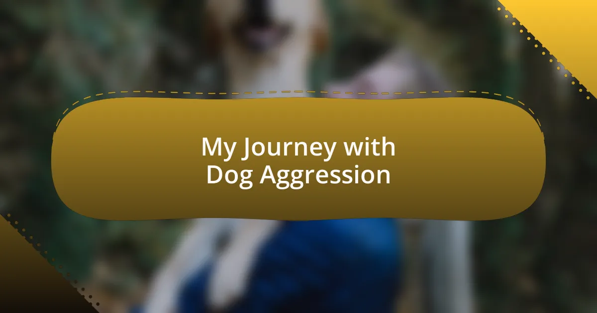 My Journey with Dog Aggression